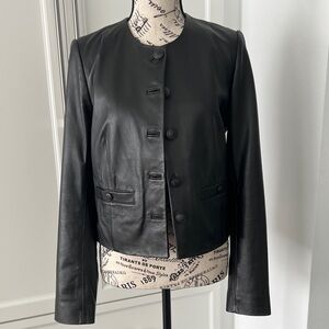 Rag & Bone Carmen Black Leather Button-Front Women's Jacket